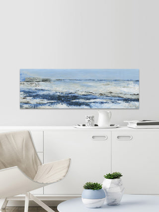 "Ultimate Blue Waves" Painting Print on Wrapped Canvas, 15"x5"