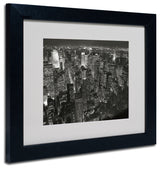 'Night Skyline' Matted Framed Canvas Art by Chris Bliss