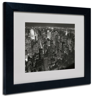 'Night Skyline' Matted Framed Canvas Art by Chris Bliss