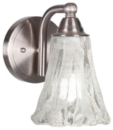Paramount Wall Sconce, Brushed Nickel, 5.5" Fluted Italian Ice Glass