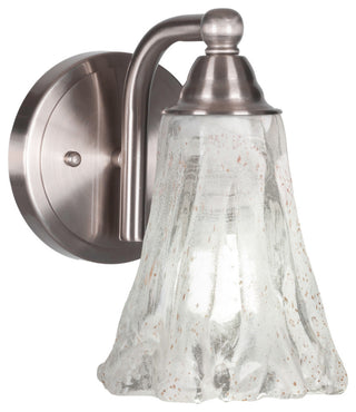 Paramount Wall Sconce, Brushed Nickel, 5.5" Fluted Italian Ice Glass