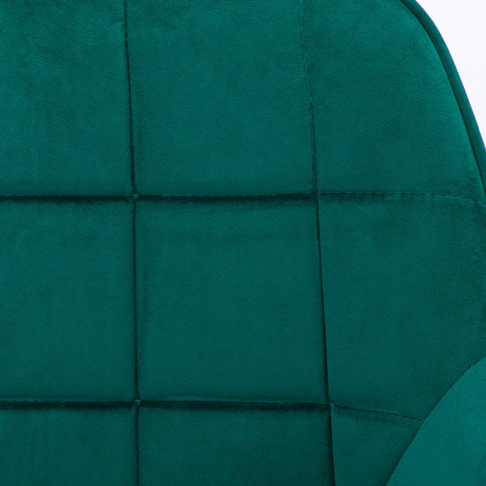 Square Tufted Spider Legs Velvet Accent Chair, Atrovirens
