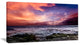 "Rocky Coast With Dramatic Sky" Seashore Canvas Wall Art, 32"x16"