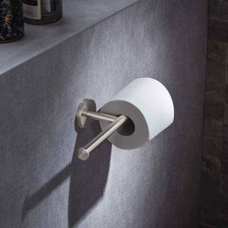 Circular Double Toilet Paper Holder, Brushed Nickel