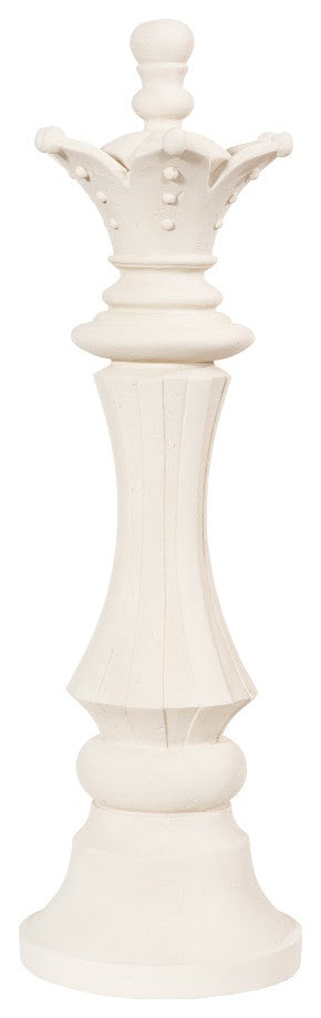 Queen Chess Sculpture, Cast Stone White