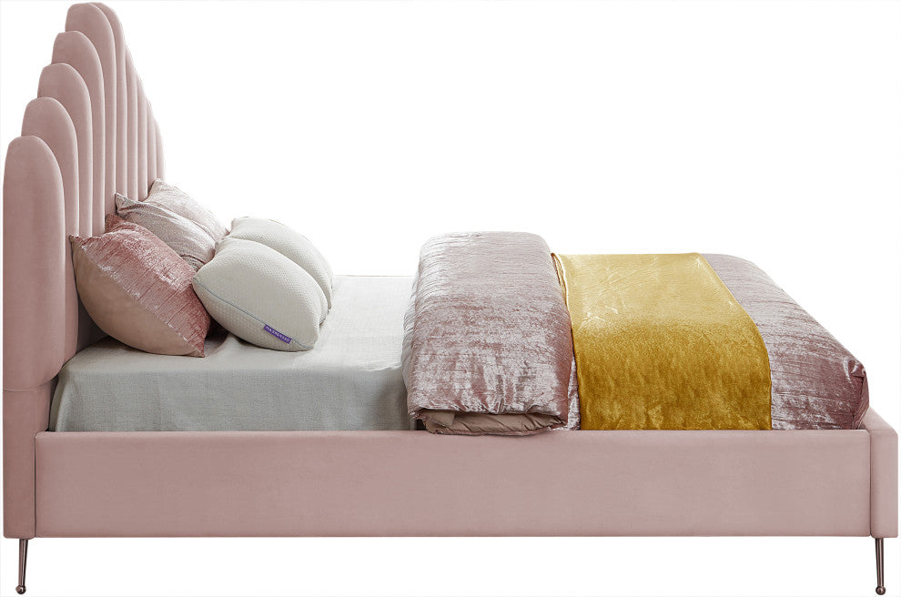 Lily Velvet Bed, Pink, King