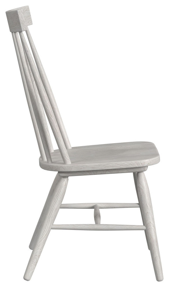 Windsor Solid Ash Dining Chair, White, Set of 2