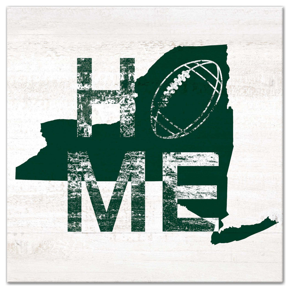 New York Football State Pride 16x16 Canvas Wall Art, Green