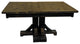 Barnwood Style Timber Peg Pedestal Extension Table, Weathered Slate, 4-Leaf 42" X 90"