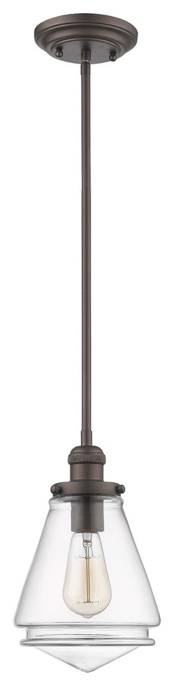 GABRIELLA Transitional 1 Light Rubbed Bronze Ceiling Mini Pendant 7inches Wide