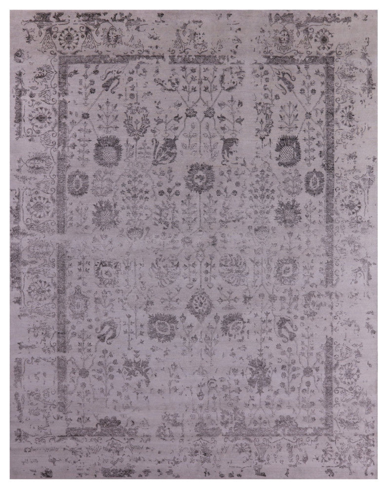 11' 10" X 14' 11" Persian Handmade Wool and Silk Rug Q6293