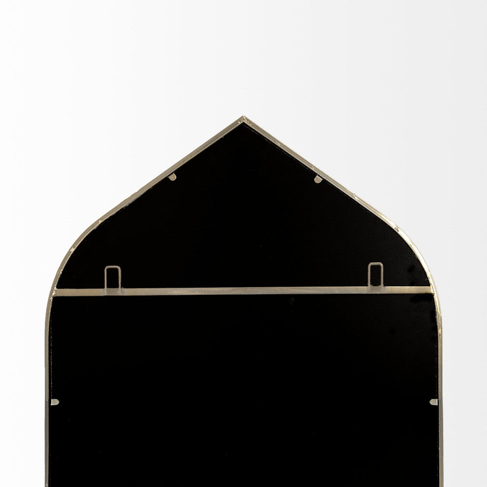 Giovanna Gold Metal Frame Ogee Arch Rectangular Wall Mirror, 49" x 24"