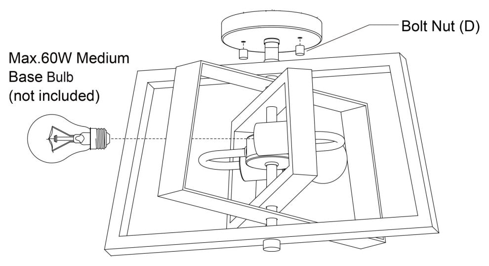Vaxcel Lighting C0251 Dunning 2 Light 16"W Semi-Flush Ceiling - Natural Brass /