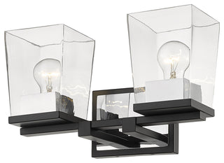 Z-Lite 475-2V Bleeker Street 2 Light 14"W Bathroom Vanity Light - Matte Black /