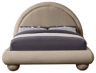 Madrid Upholstered Bed, Taupe, Full, Velvet