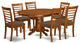 7 Pc Dining room set-Oval dinette Table with Leaf and 6 Dining Chairs
