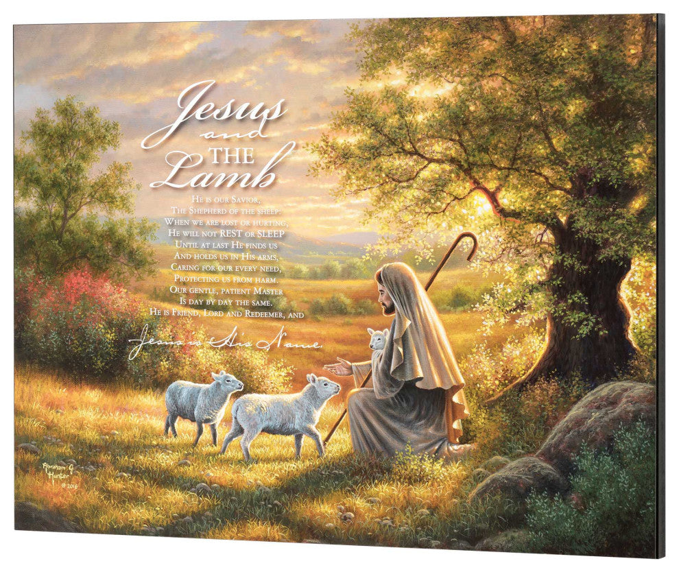 Wall Plaque, Jesus And Lamb, 24"x18", MDF