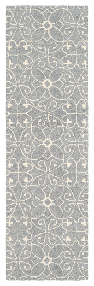 Surya Scott SCT-1008 2'5"x8' Rug, Medium Gray/Cream