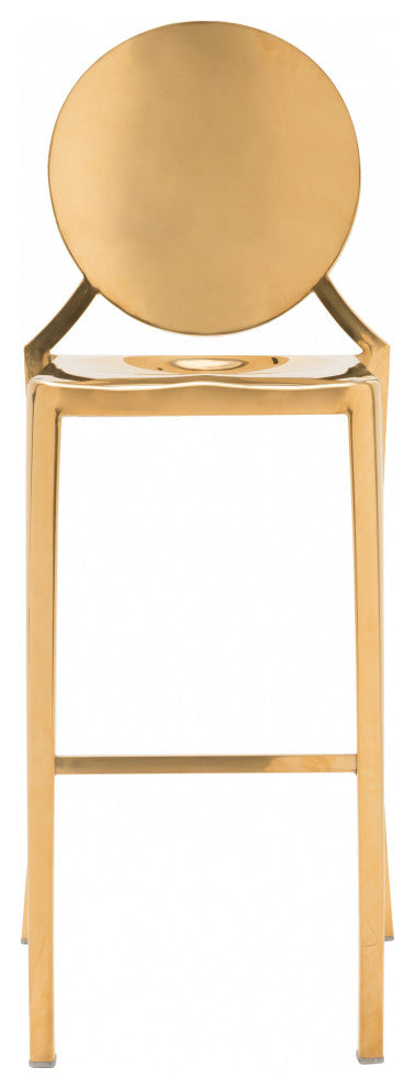 Set of Two Gold Steel Bar Chairs