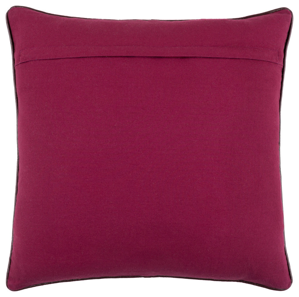 Surya Tambi Burgundy Pillow Shell With Polyester Insert 20"H X 20"W