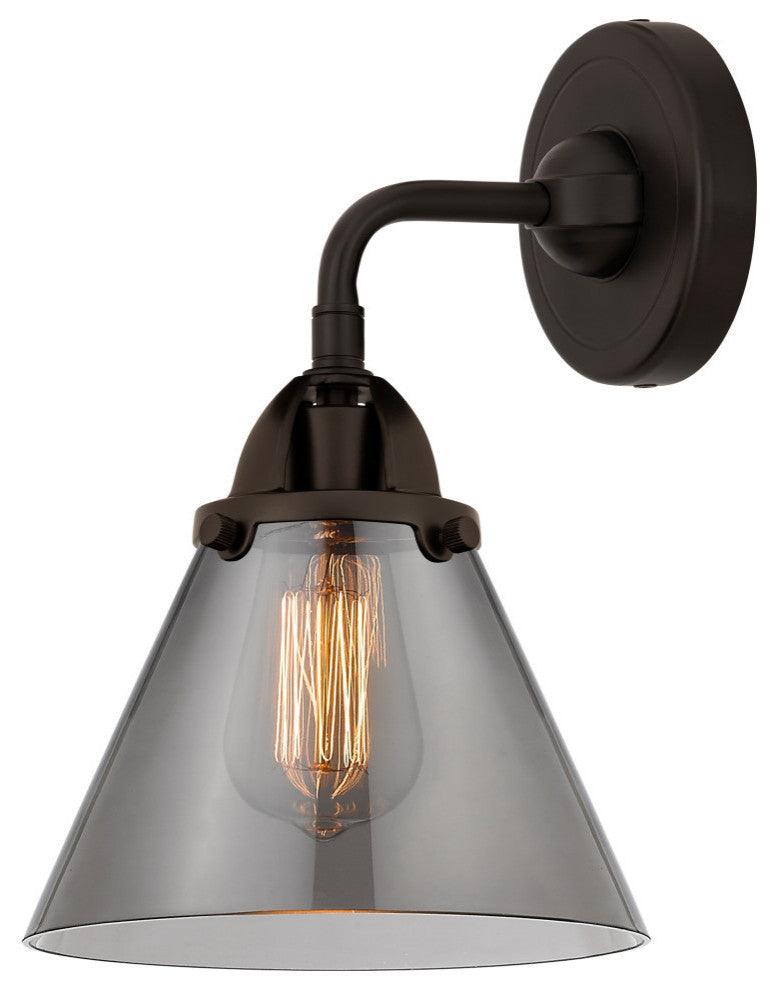 Large Cone Sconce, Oil Rubbed Bronze, Plated Smoke, Plated Smoke