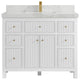 Sonoma 42 Single Sink Reeded Bath Vanity in White 2" Calacatta Nuvo