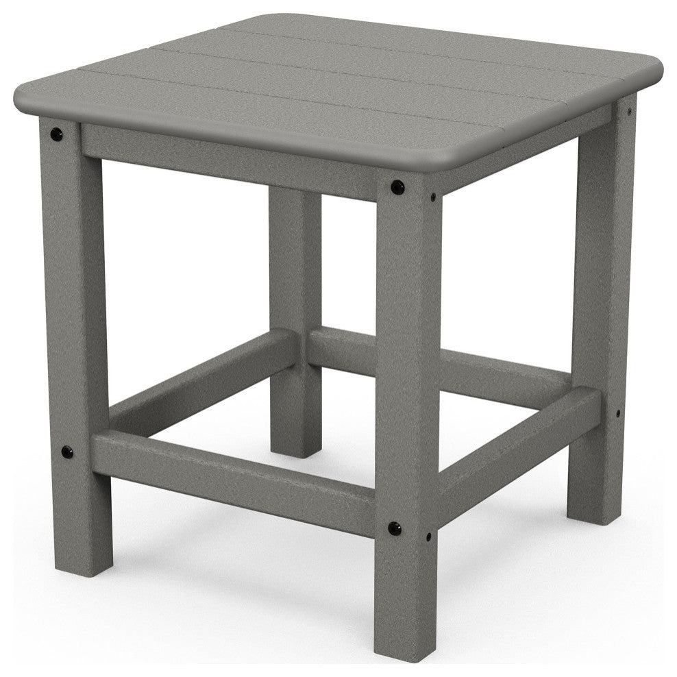 Polywood Seashell 18" Side Table, Slate Gray
