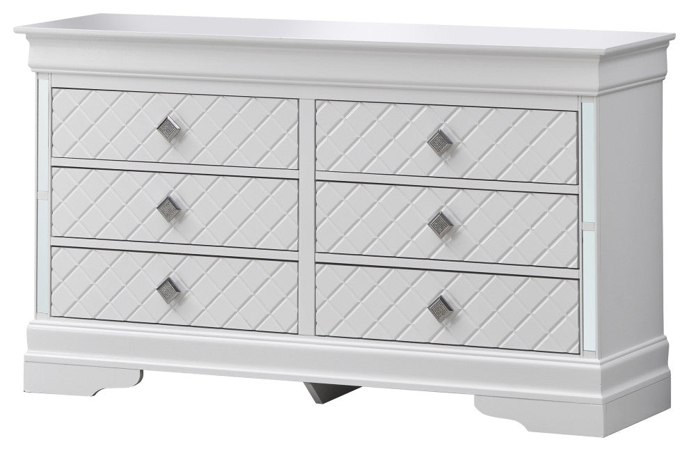 Verona 6-Drawer Dresser, White