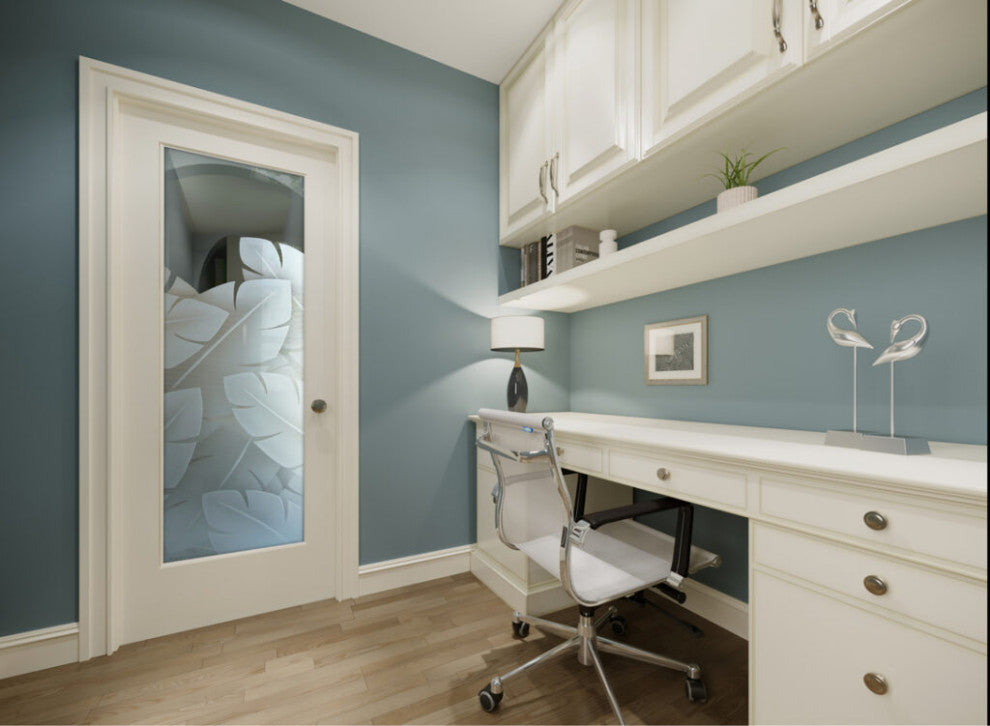 Interior Prehung Door or Interior Slab Door - Banana Leaves - Primed - 24" x...