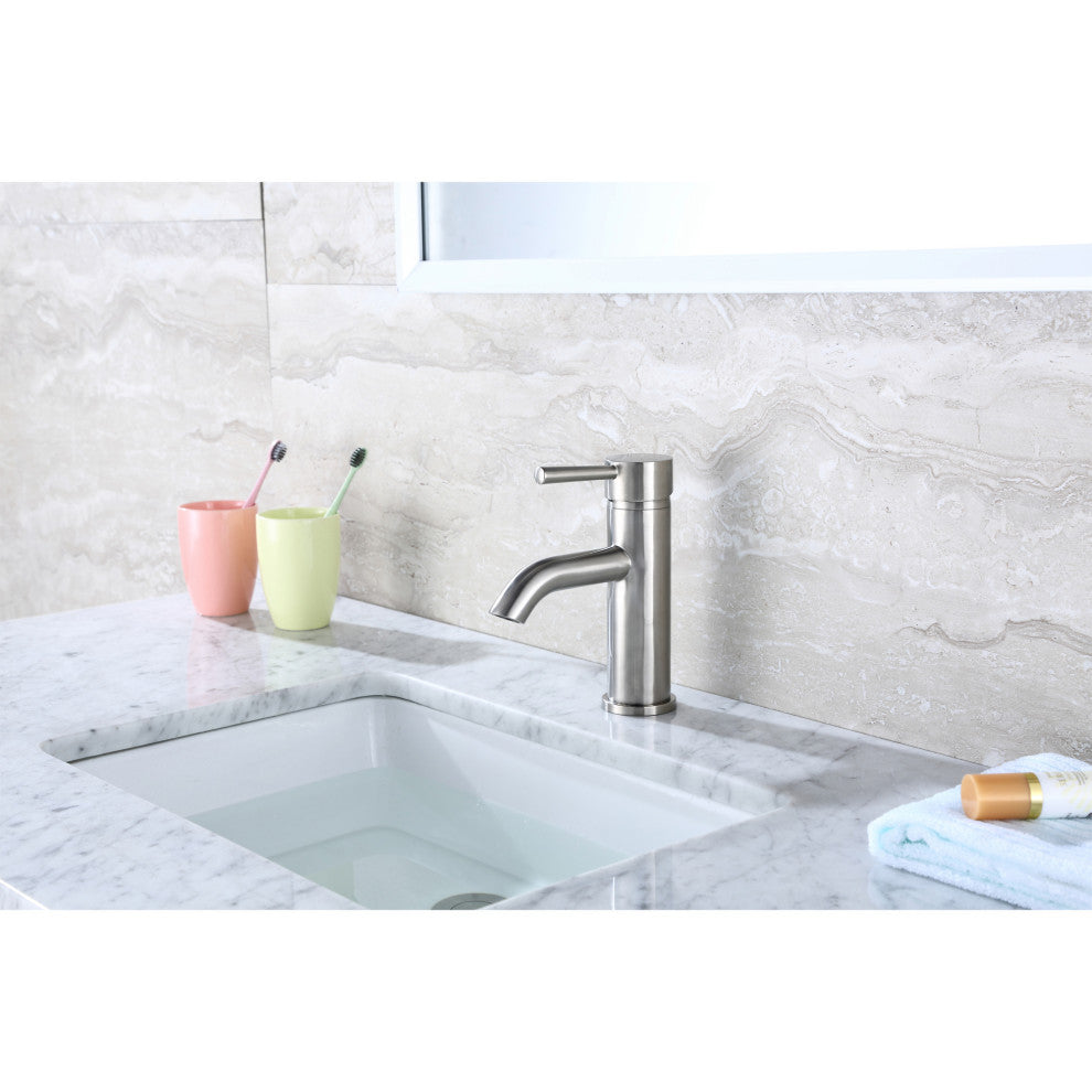 Luxier BSH03-S Single-Handle Bathroom Faucet with Drain, Brushed Nickel