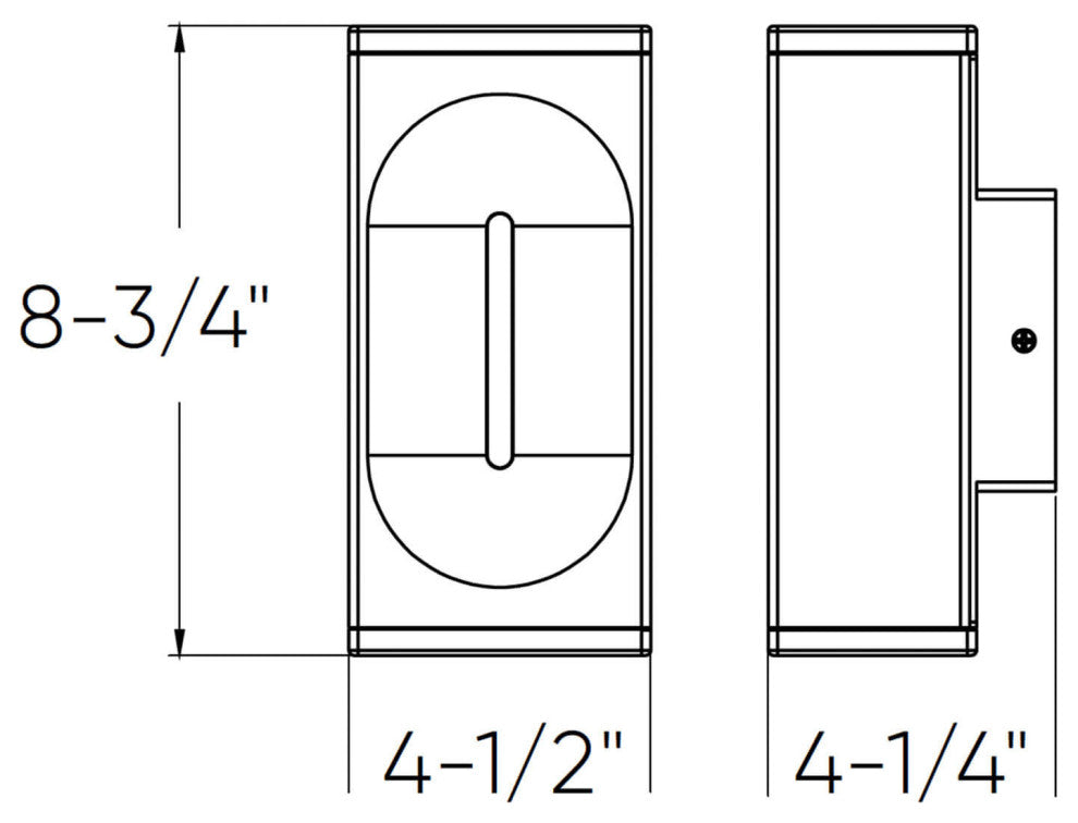 Profile 8" Rectangular CCT Dual Light Wall Sconce