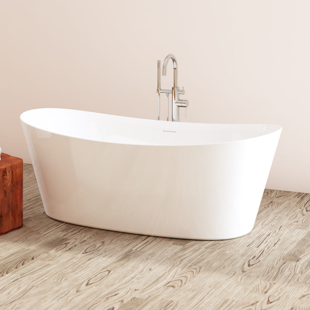 Perlato Volos 71" Freestanding Soaking Tub, White