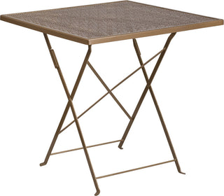 28SQ Gold Folding Patio Table