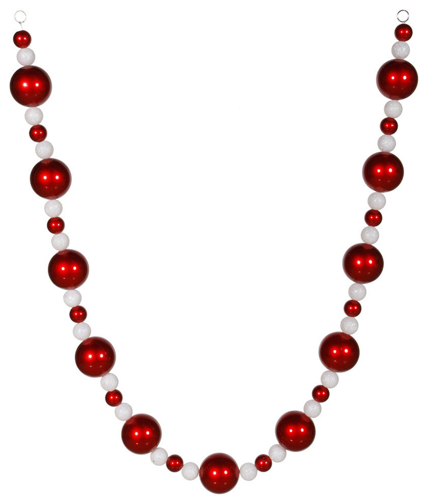 6' Red-White Ball Garland 70/30Mm Balls