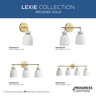 Lexie Collection Contemporary Vanity Light, Brushed Gold