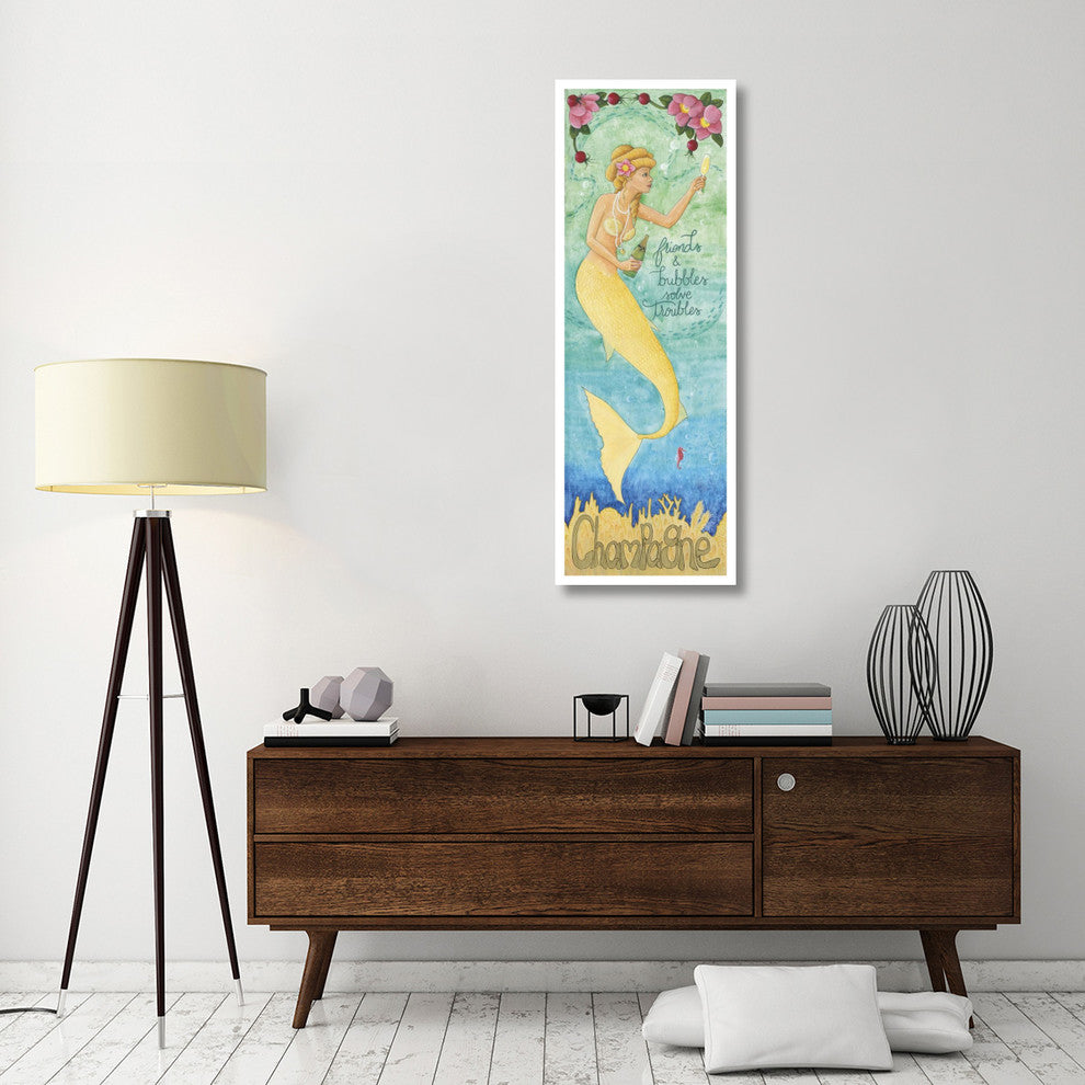 "Nouveau Mermaid Champagne" Digital Paper Print by Elyse DeNeige, 20"x56"