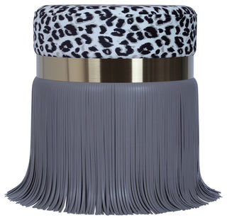 TOV Furniture Ajani Upholstered Ottoman in Grey