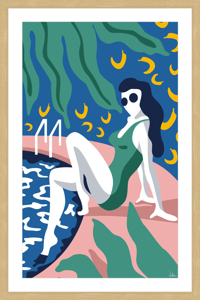 "Are You a Beach Girl or a Pool Girl?" Framed Painting Print, 20"x30"