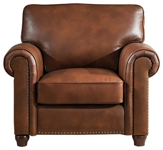 Barbara Leather Craft Chair, Brown