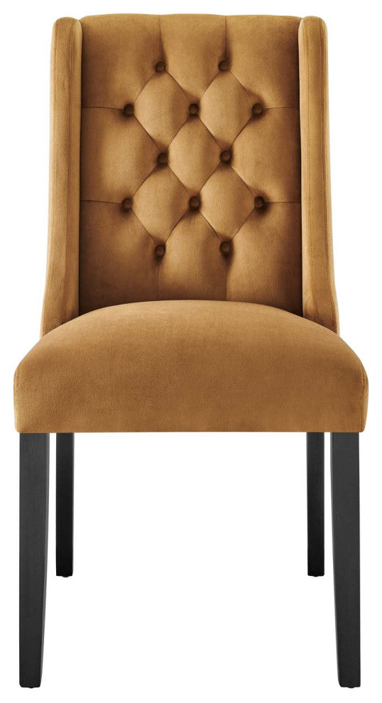 Side Dining Chair, Set of 2, Brown, Velvet, Modern, Cafe Bistro Hospitality