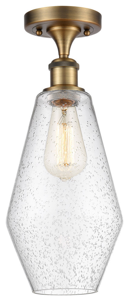 Innovations 516-1C-BB-G654-7-LED 1-Light Semi-Flush Mount, Brushed Brass