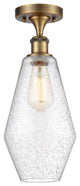 Innovations 516-1C-BB-G654-7-LED 1-Light Semi-Flush Mount, Brushed Brass