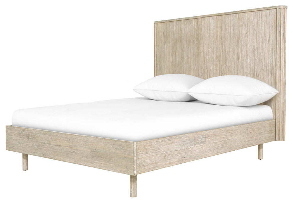 Oasis Acacia Wood Platform Bed, Beige, Single