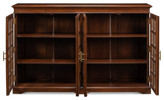 Carmel-By-The-Sea Walnut Bookcase With Glass Doors