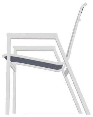 Bazza Sling Stackable Outdoor Dining Chair, Mavi/Snow