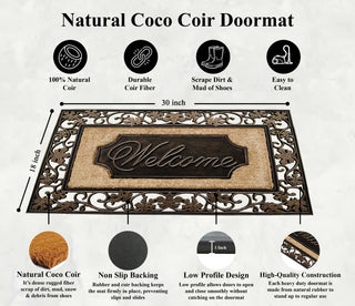 First Impression Rubber/Coir Dirt Trapper 18"x30" Welcome Doormat