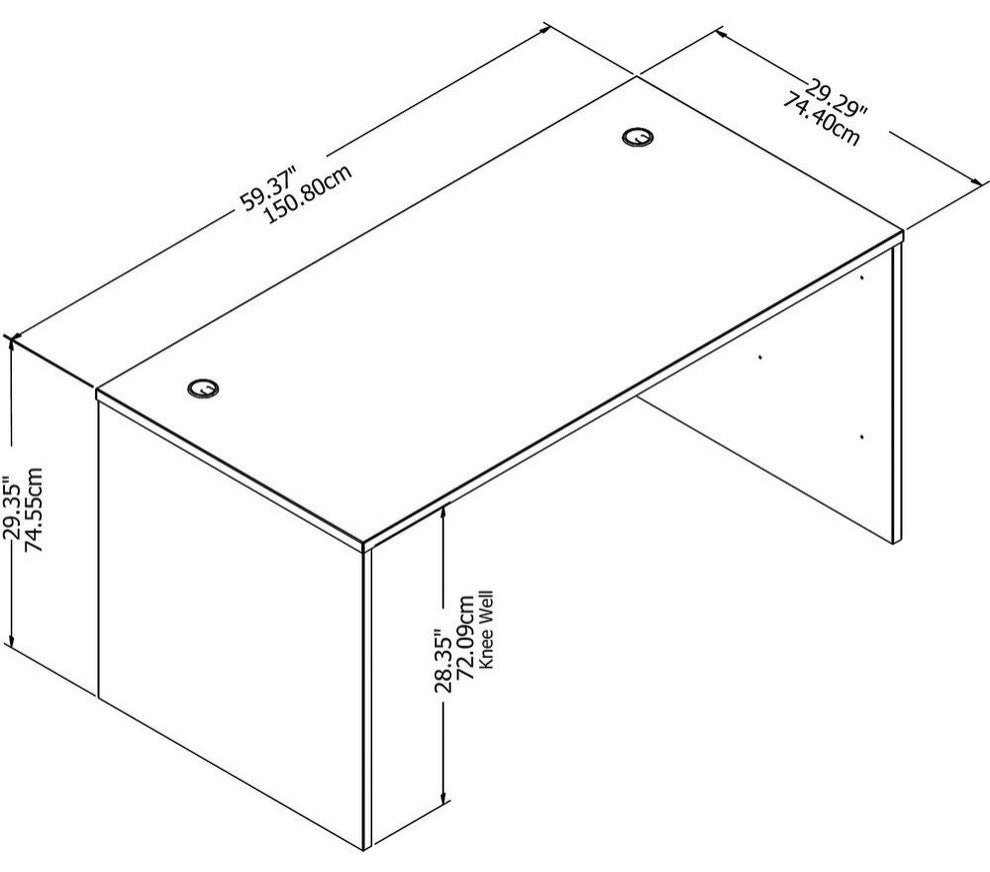Studio C 60"x30" Office Desk, Storm Gray