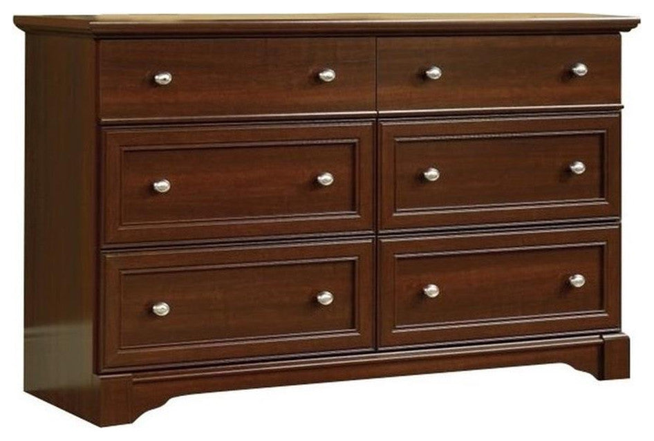 Sauder Palladia Engineered Wood 6-Drawer Bedroom Dresser in Select Cherry