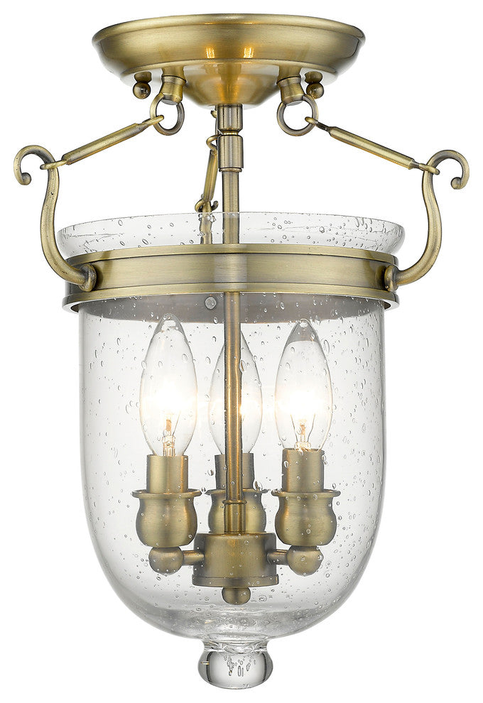 Jefferson Ceiling Mount, Antique Brass