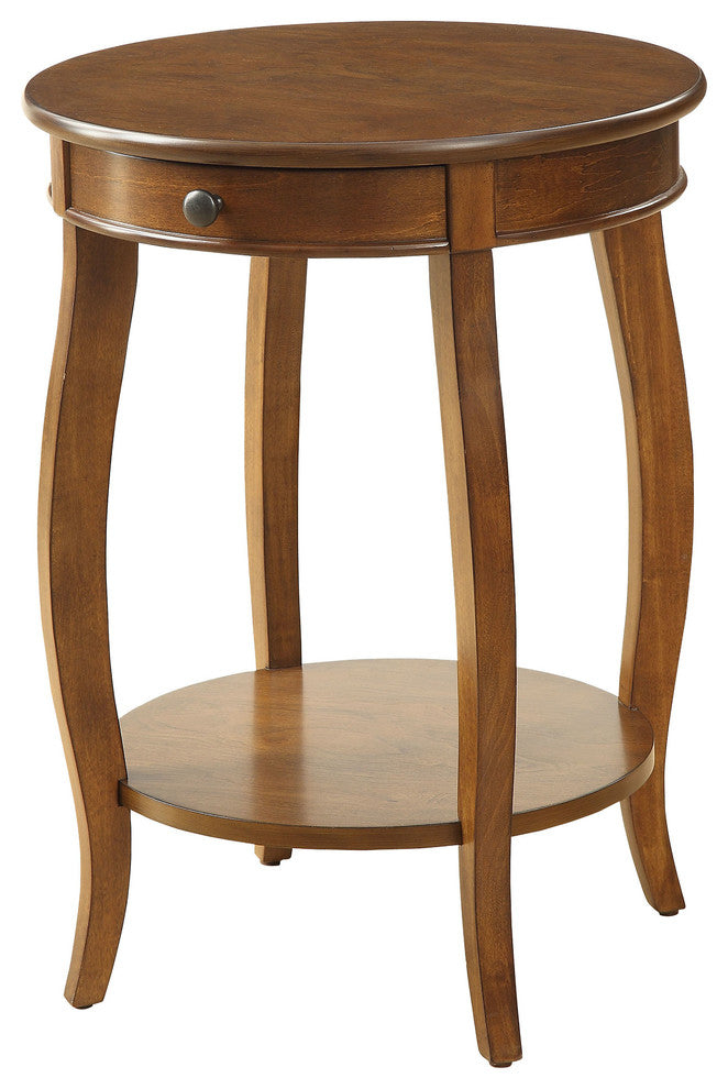 Urban Designs Alba Wooden Accent Side Table, Walnut Brown